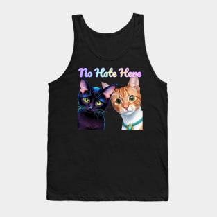 The babies say  - No Hate Here Rainbow Text Purple Tank Top